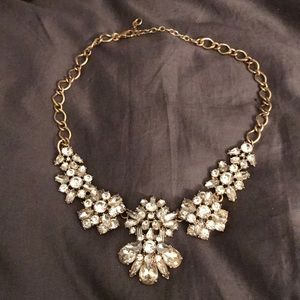 J. Crew Gold and Crystal Statement Necklace
